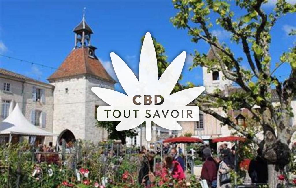 Village à Saint-Georges avec feuille Cannabis CBD