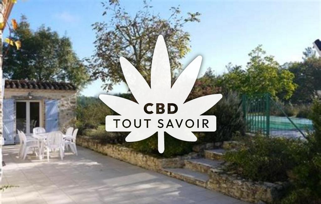 Village à Thezac avec feuille Cannabis CBD