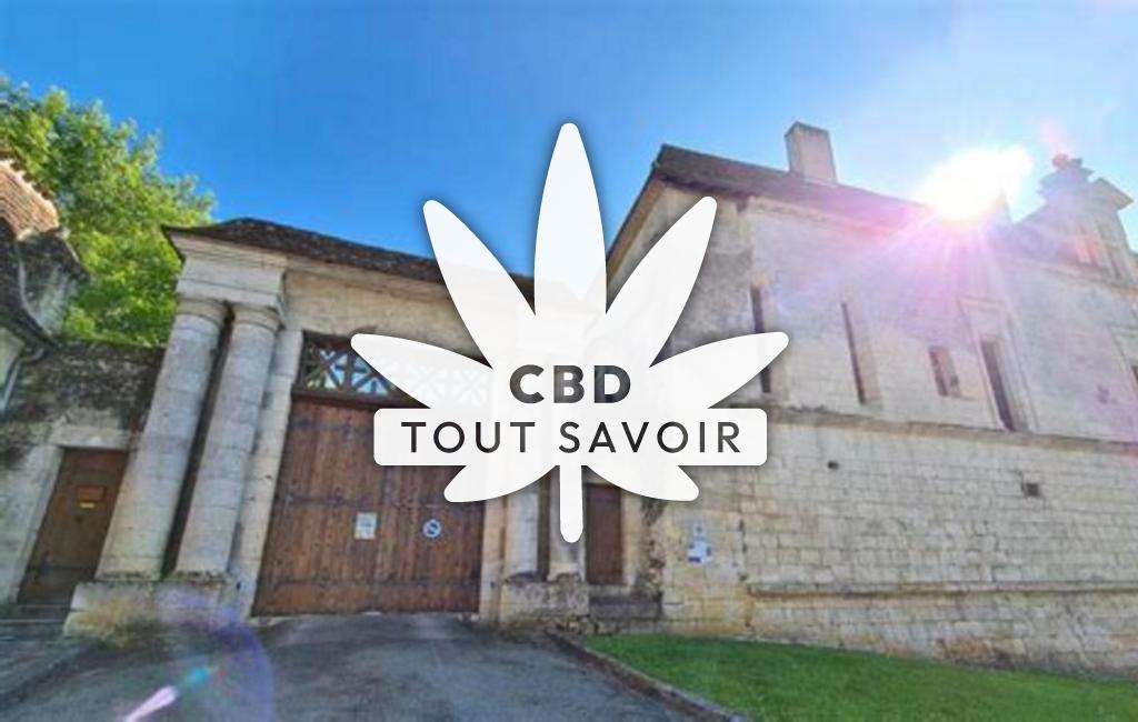 Village à Lauzun avec feuille Cannabis CBD