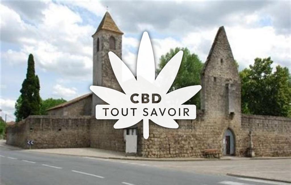 Village à Pompogne avec feuille Cannabis CBD