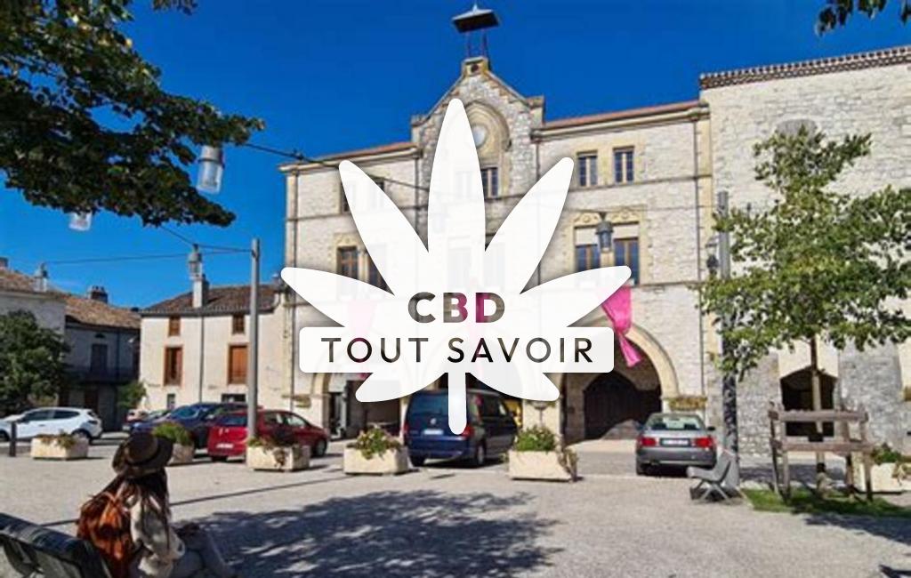 Village à Le-Mas-D'Agenais avec feuille Cannabis CBD