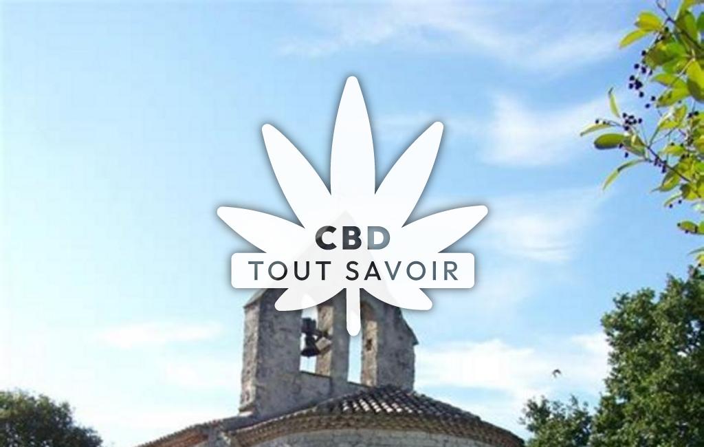 Village à Cauzac avec feuille Cannabis CBD