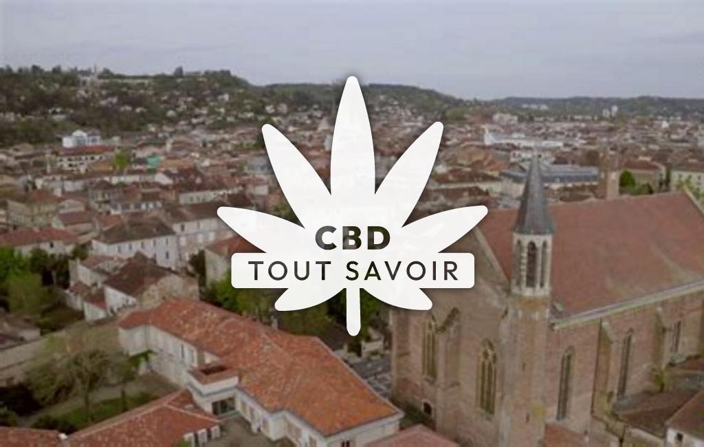 Village à Pont-du-Casse avec feuille Cannabis CBD