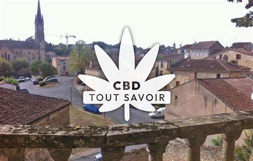 Village à Fumel avec feuille Cannabis CBD