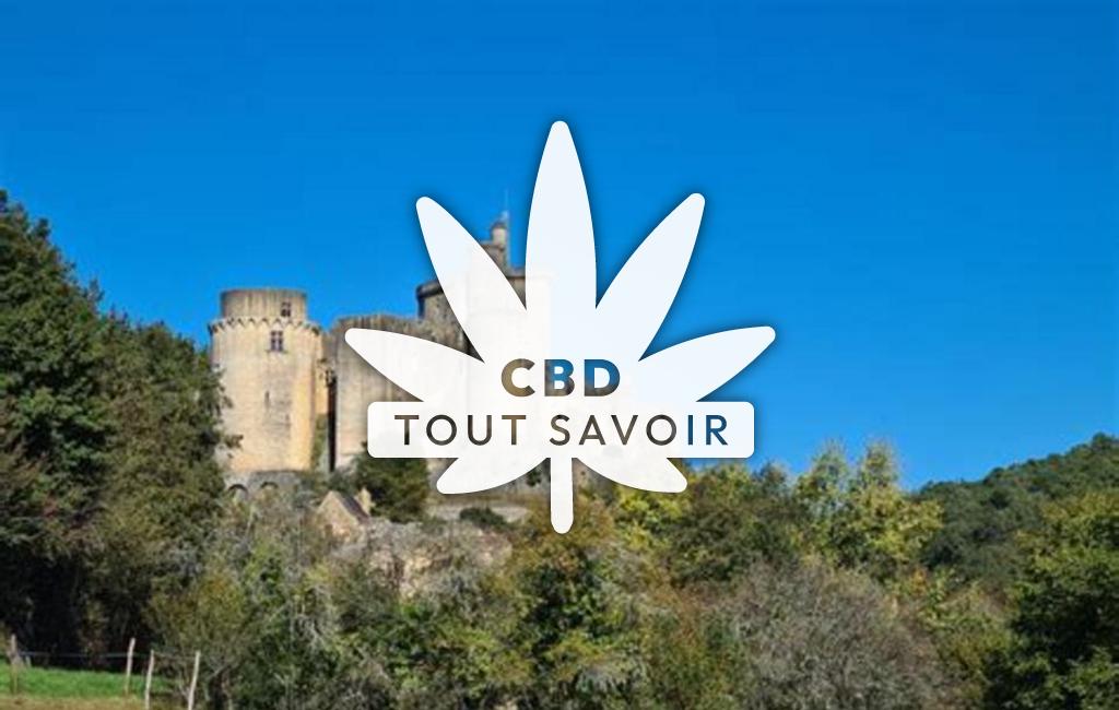Village à Montayral avec feuille Cannabis CBD
