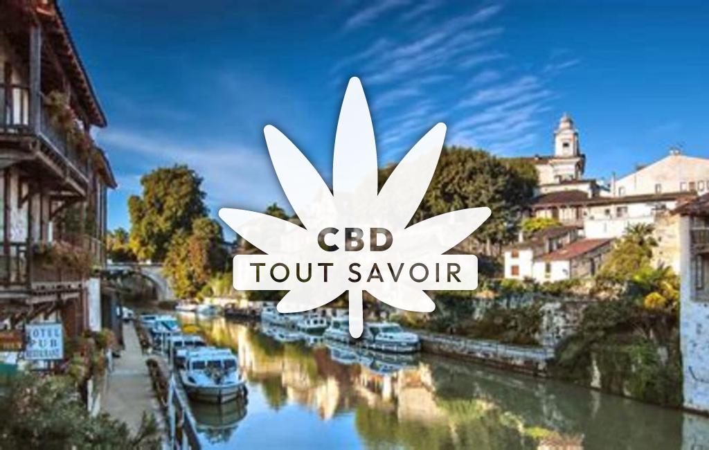 Village à Boe avec feuille Cannabis CBD