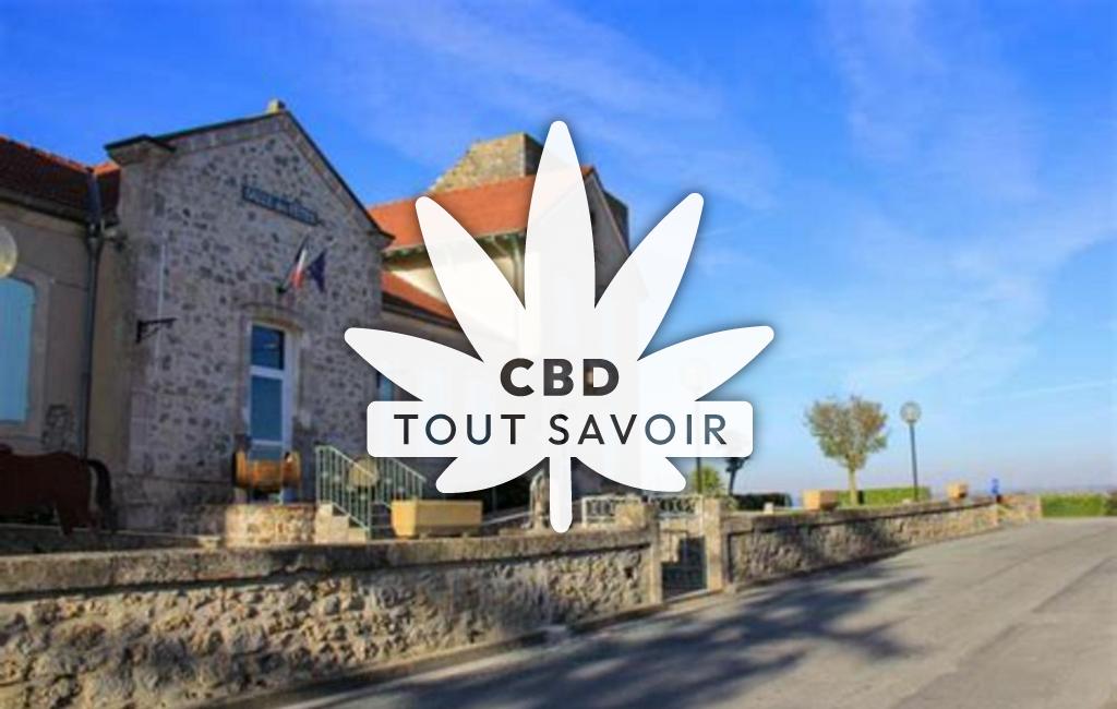Village à Espiens avec feuille Cannabis CBD