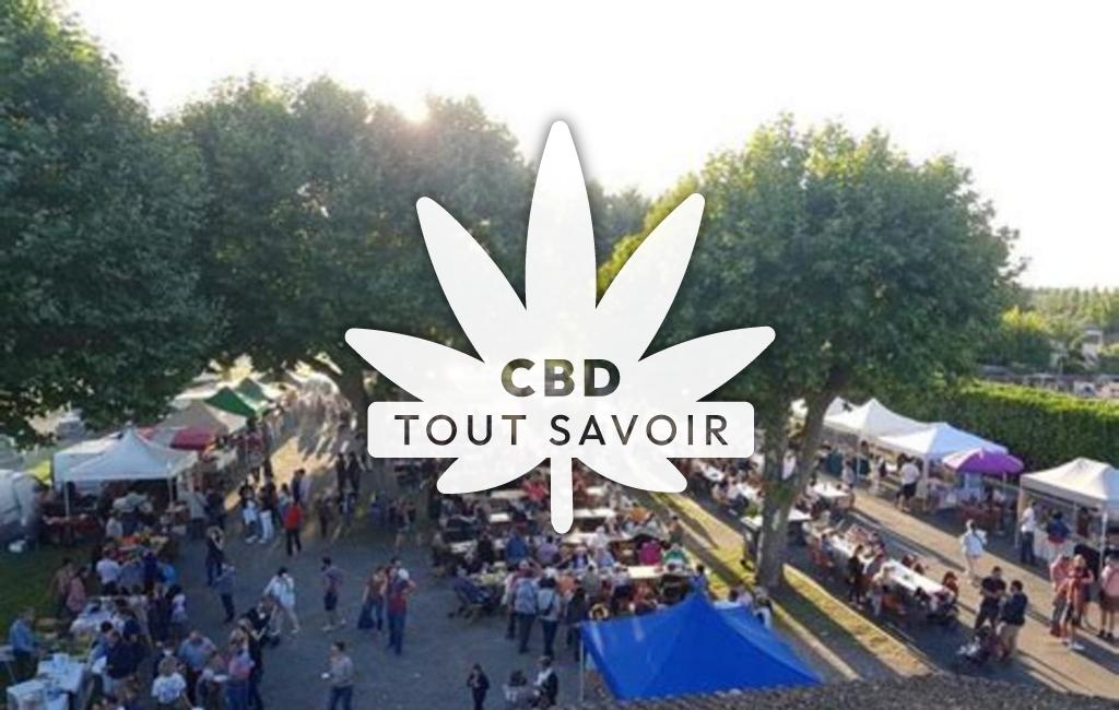 Village à Antagnac avec feuille Cannabis CBD