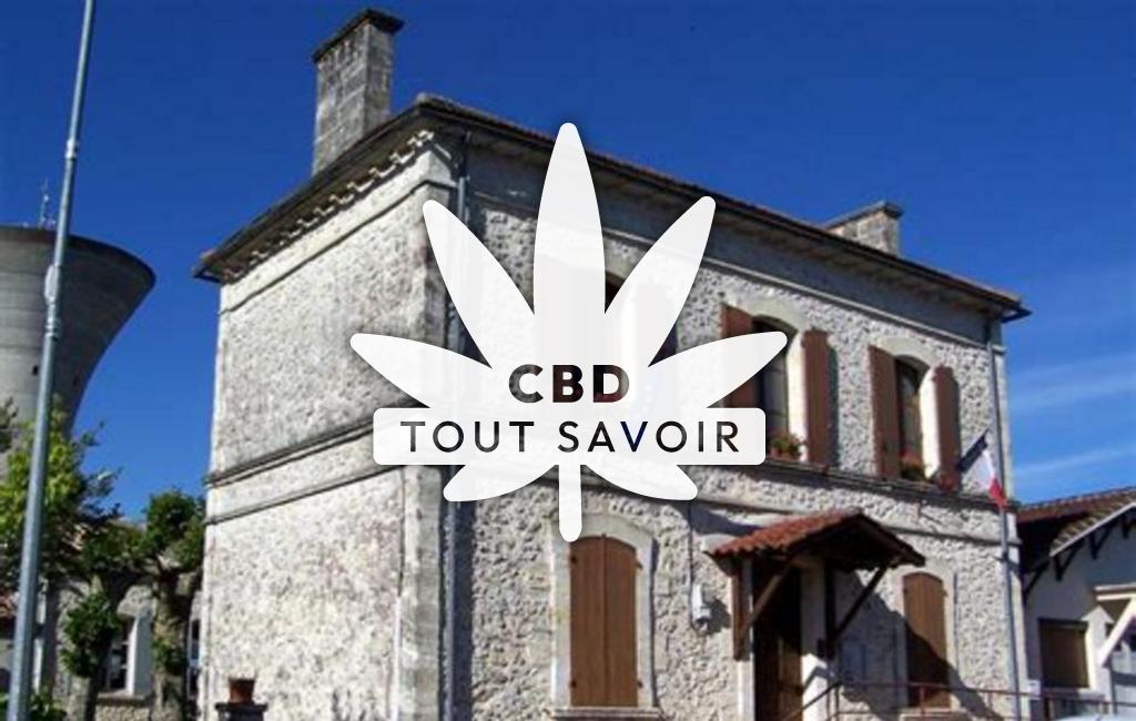 Village à Beauziac avec feuille Cannabis CBD
