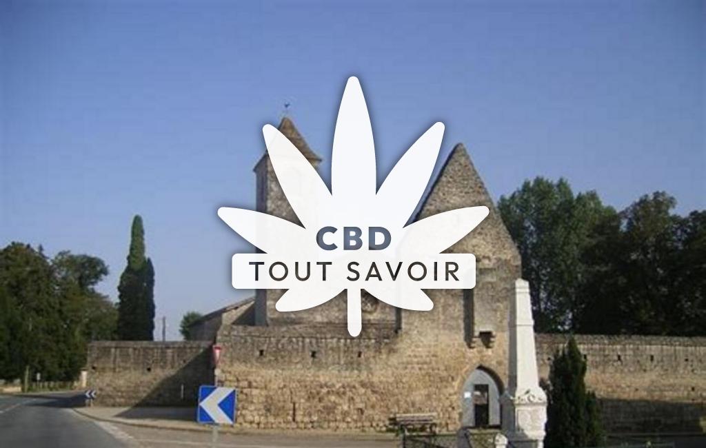 Village à Fargues-sur-Ourbise avec feuille Cannabis CBD