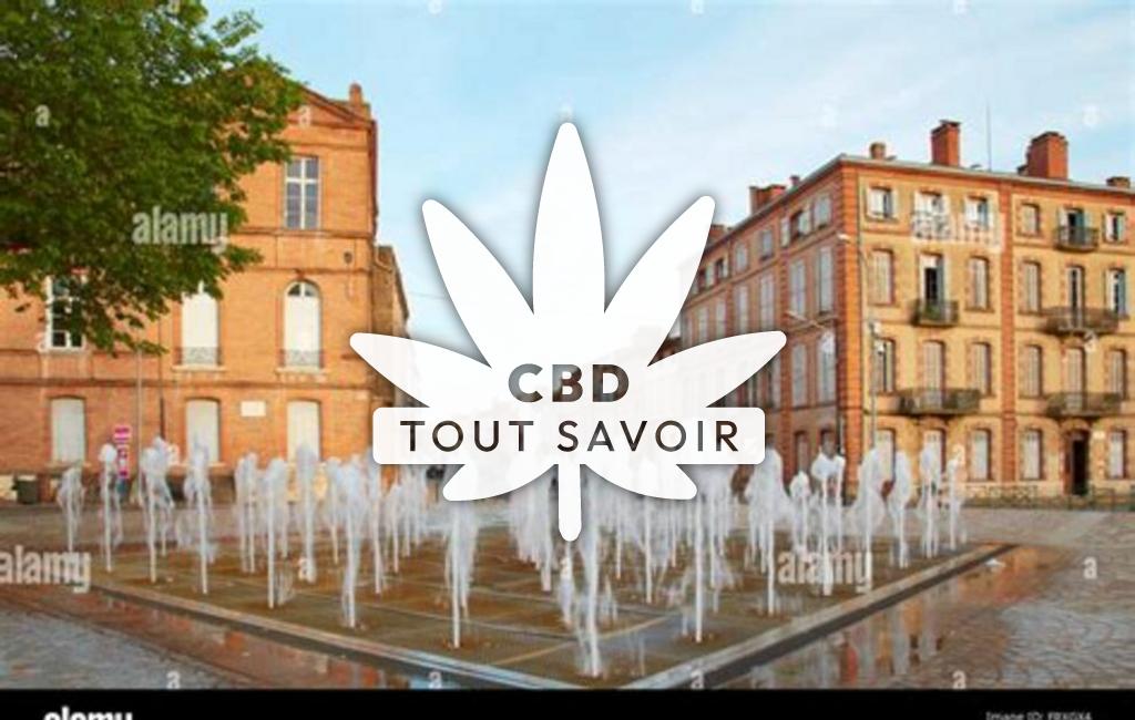 Village à Moustier avec feuille Cannabis CBD