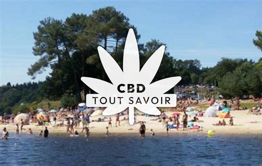 Village à Caurel avec feuille Cannabis CBD
