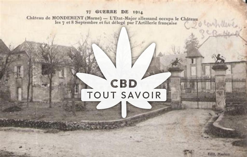 Village à Mondement-Montgivroux avec feuille Cannabis CBD