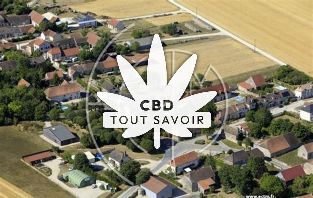Village à Saint-Quentin-le-Verger avec feuille Cannabis CBD