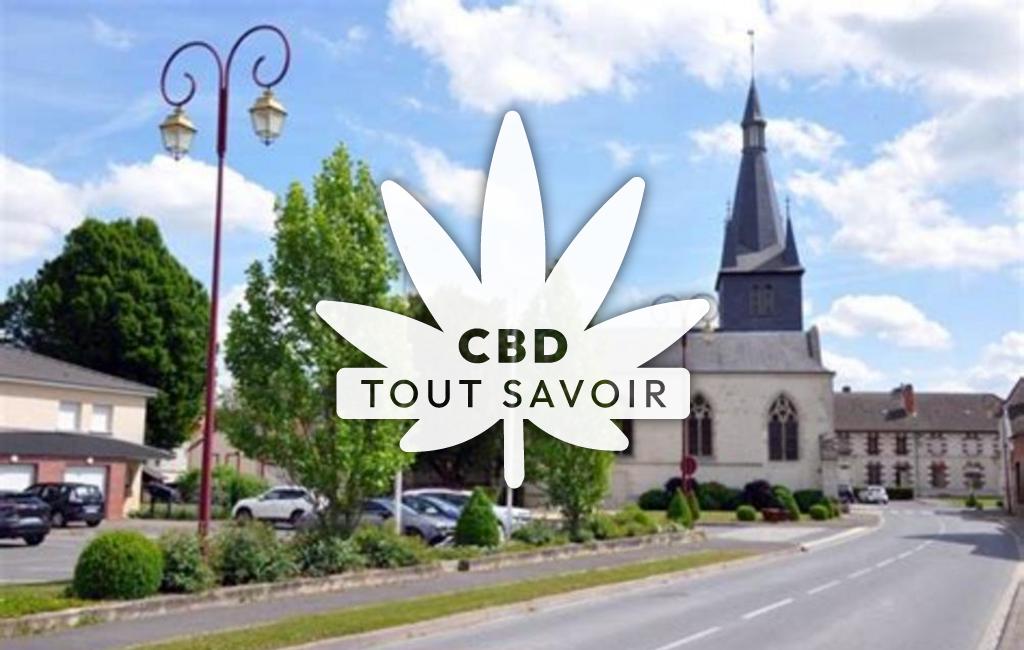 Village à Bergeres-les-Vertus avec feuille Cannabis CBD
