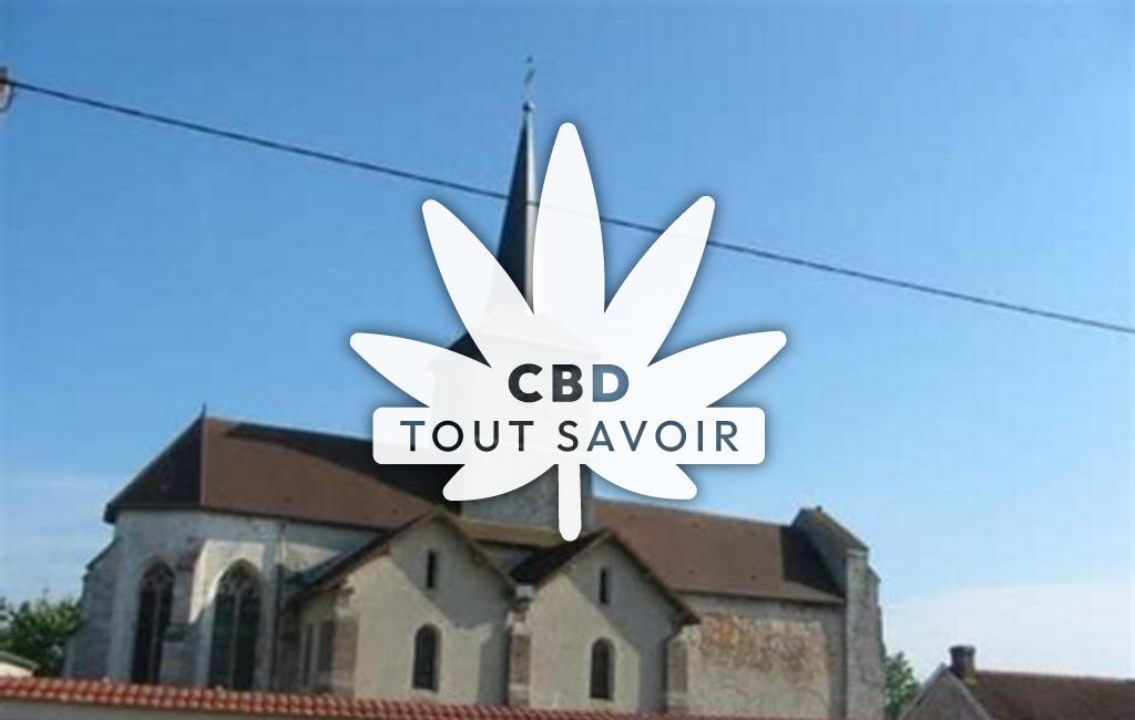 Village à Clamanges avec feuille Cannabis CBD