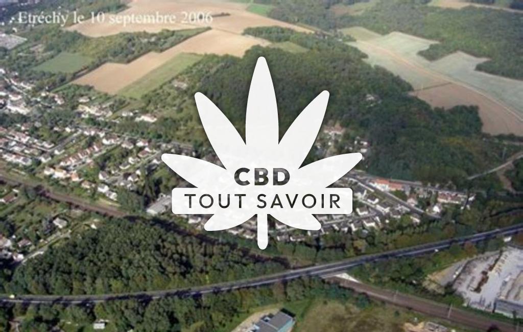 Village à Etrechy avec feuille Cannabis CBD