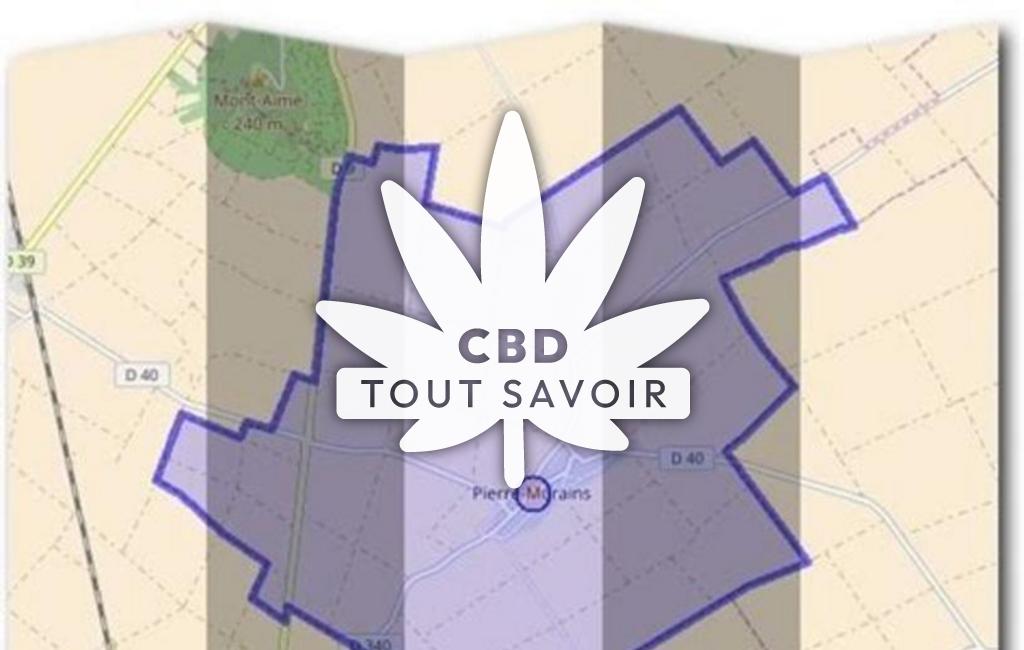 Village à Pierre-Morains avec feuille Cannabis CBD