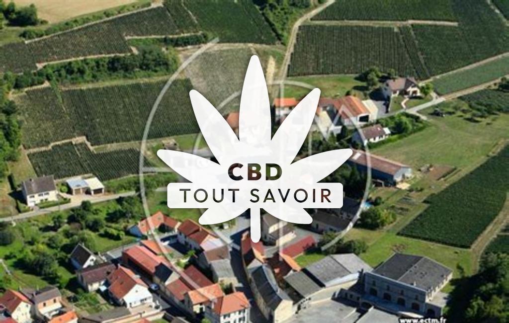 Village à Hourges avec feuille Cannabis CBD