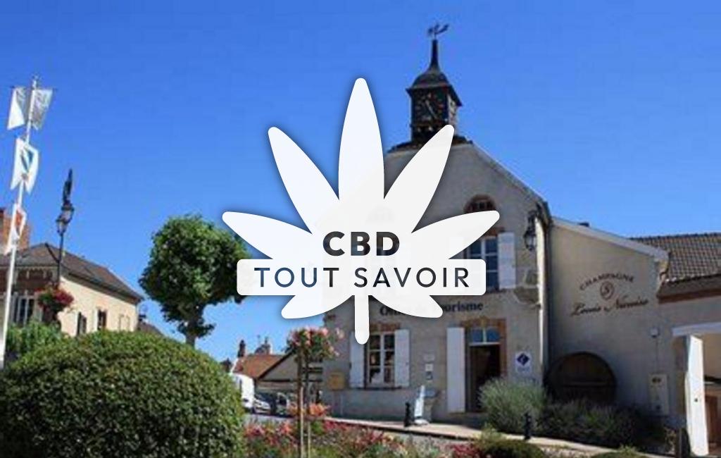 Village à Saint-Imoges avec feuille Cannabis CBD