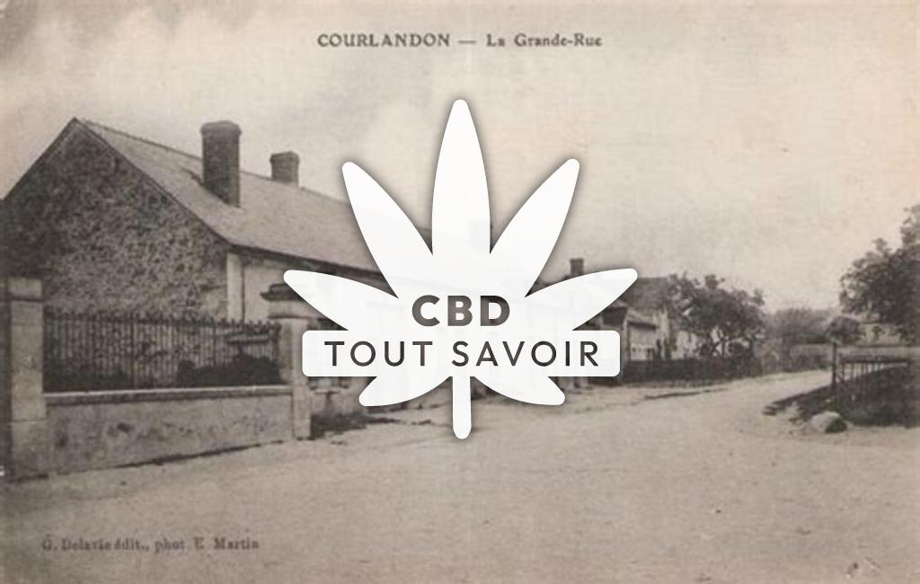 Village à Courlandon avec feuille Cannabis CBD