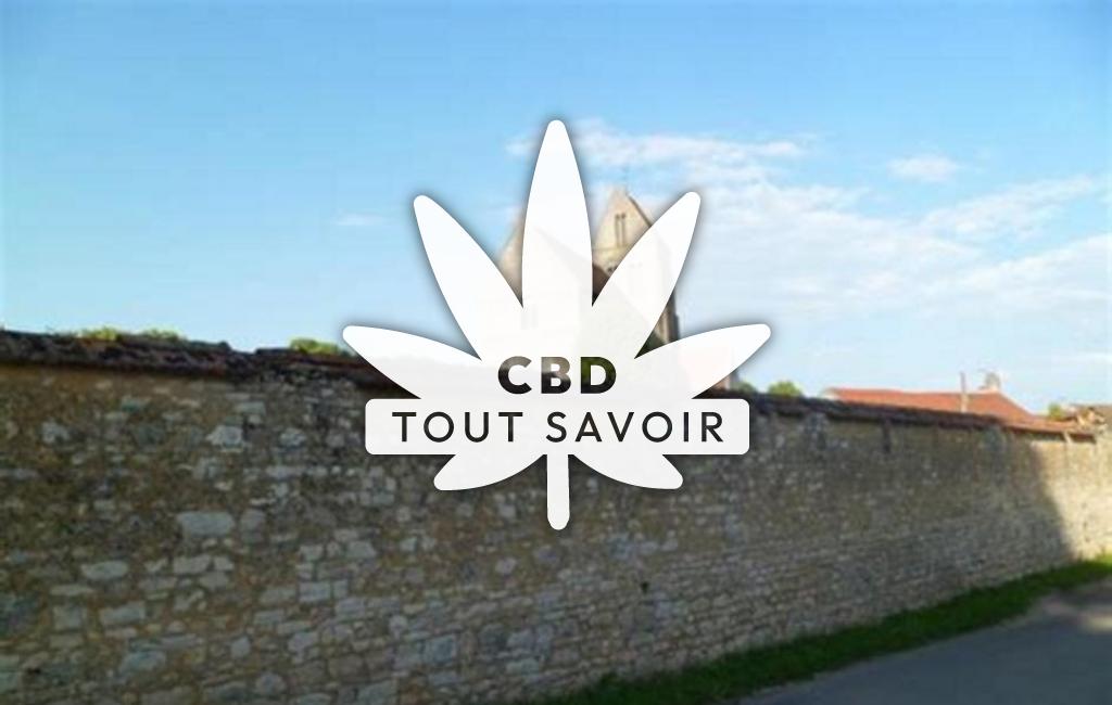 Village à Courville avec feuille Cannabis CBD