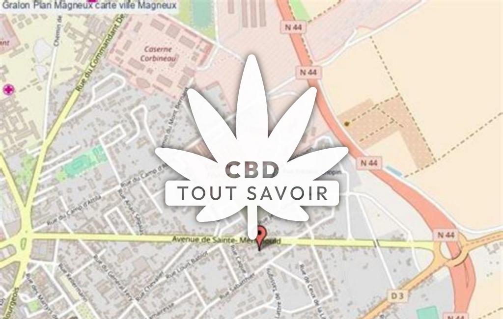 Village à Magneux avec feuille Cannabis CBD