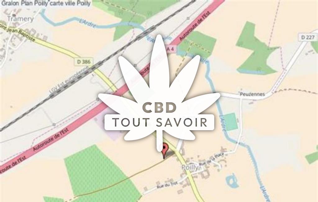 Village à Poilly avec feuille Cannabis CBD