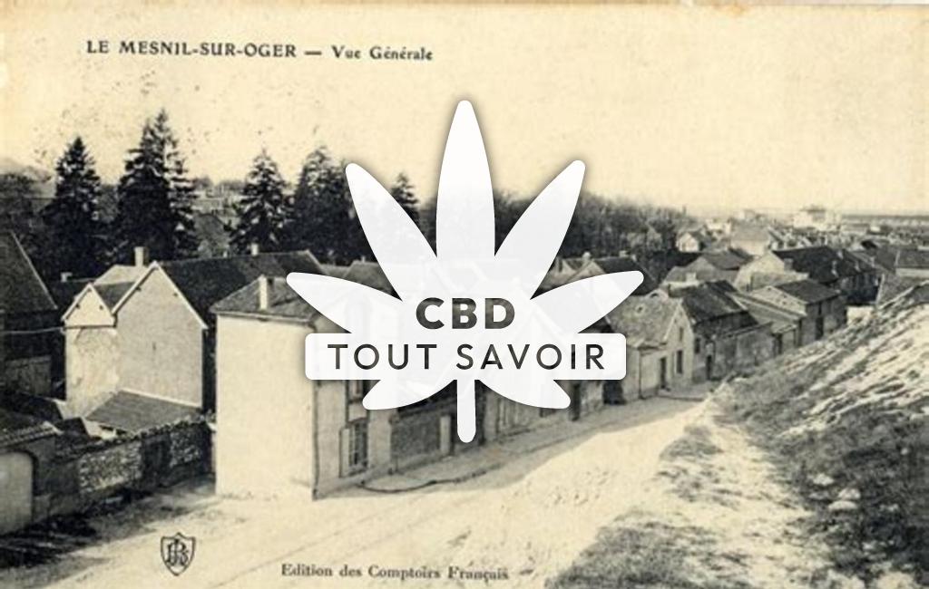 Village à Le-Mesnil-sur-Oger avec feuille Cannabis CBD