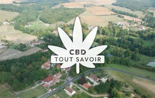 Village à Le-Thoult-Trosnay avec feuille Cannabis CBD