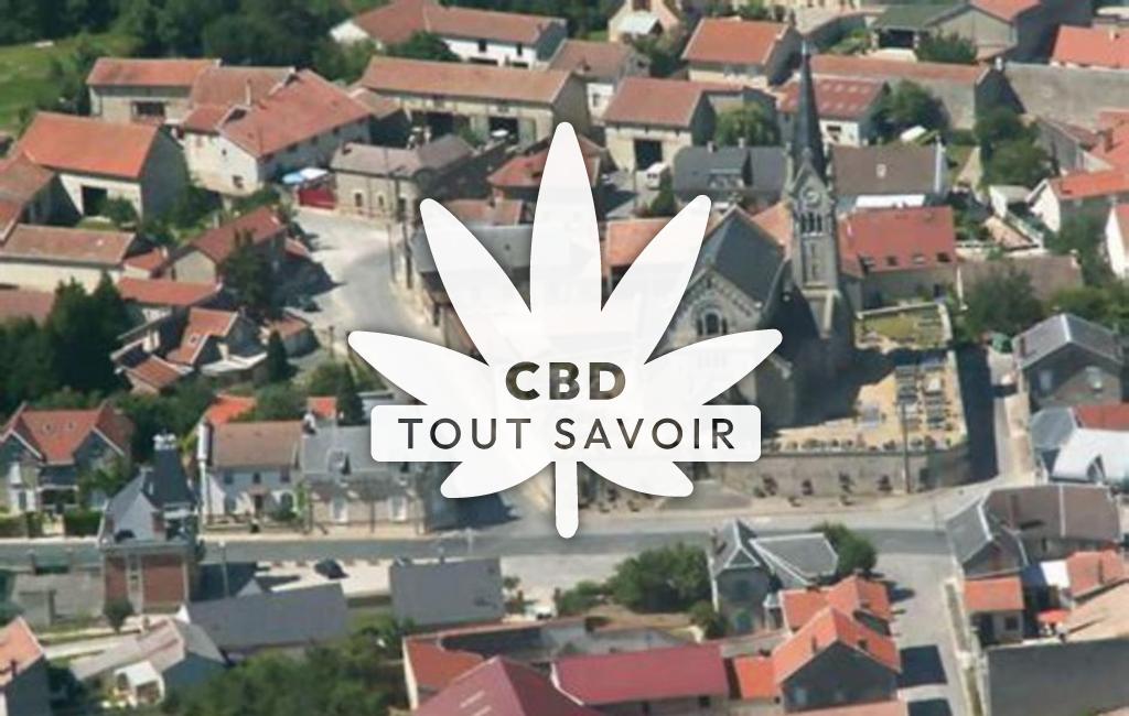 Village à Brimont avec feuille Cannabis CBD