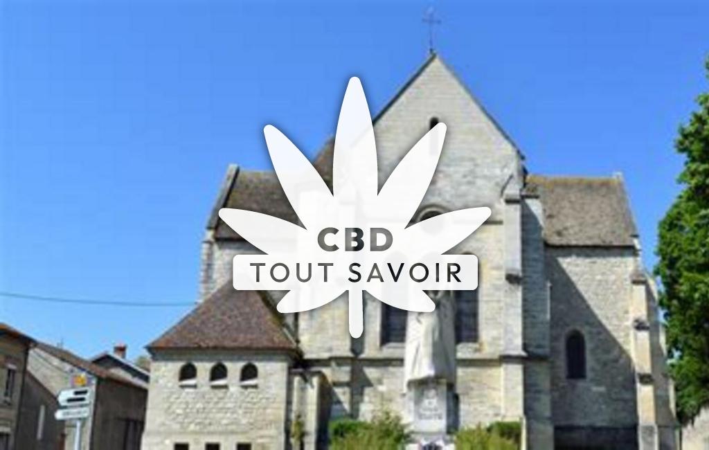 Village à Cormicy avec feuille Cannabis CBD