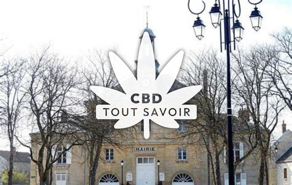 Village à Hermonville avec feuille Cannabis CBD