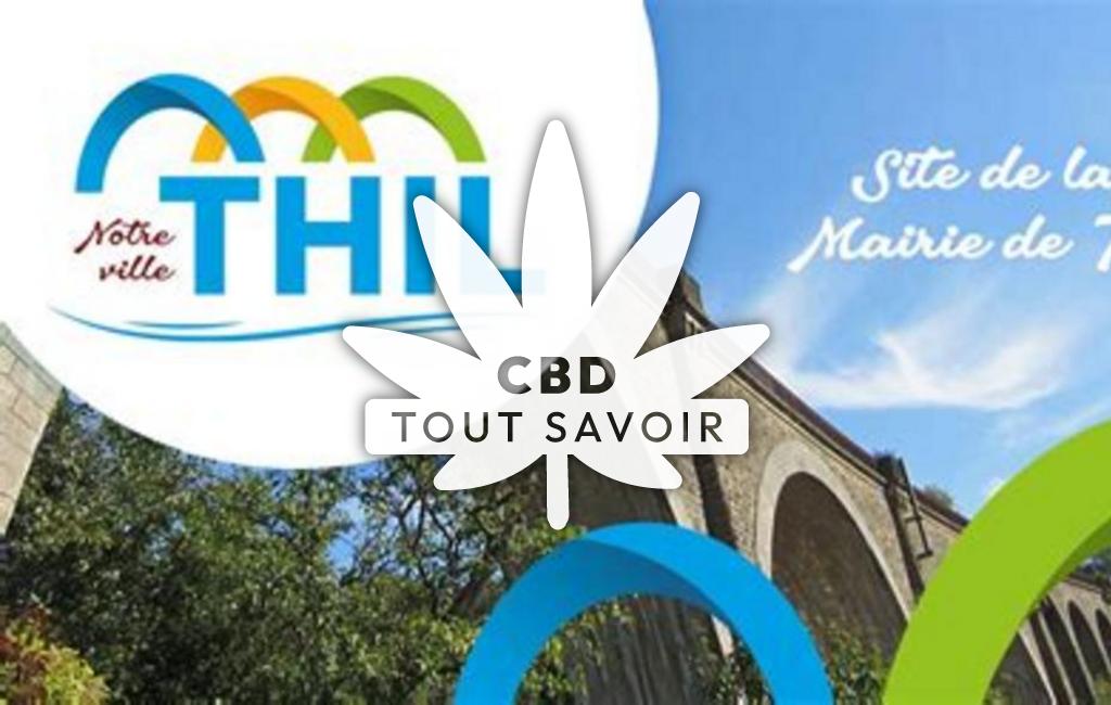 Village à Thil avec feuille Cannabis CBD