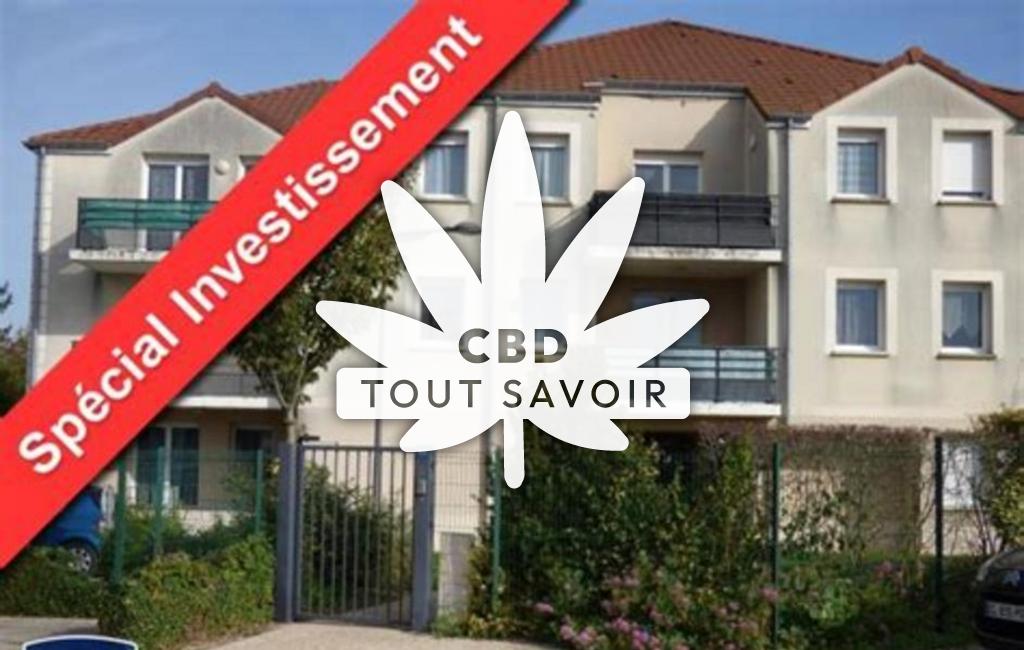 Village à Connantray-Vaurefroy avec feuille Cannabis CBD