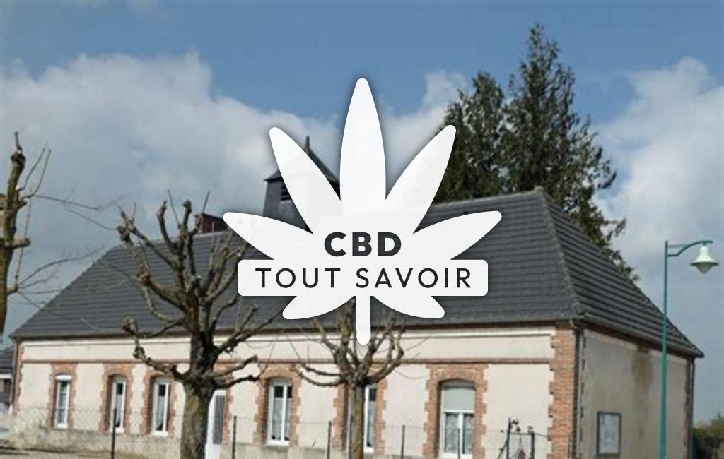 Village à Faux-Fresnay avec feuille Cannabis CBD