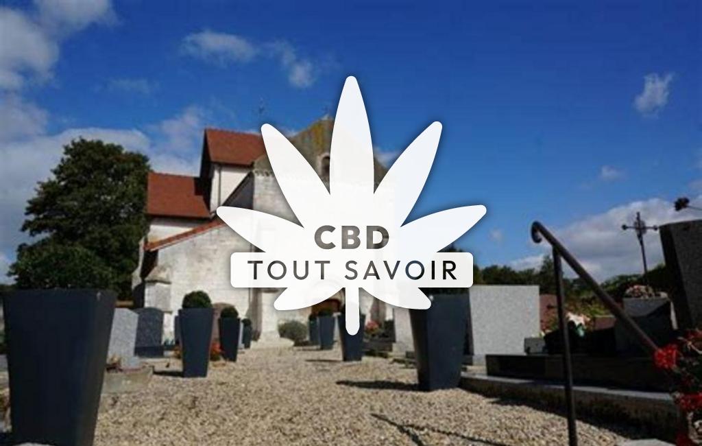 Village à Breuvery-sur-Coole avec feuille Cannabis CBD