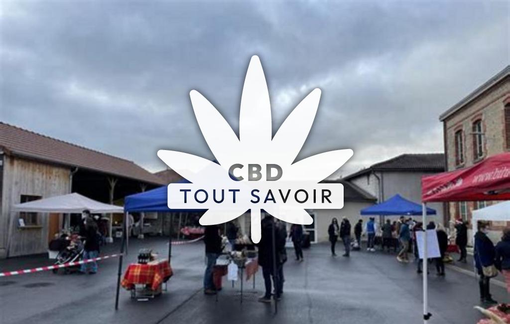 Village à Ecury-sur-Coole avec feuille Cannabis CBD
