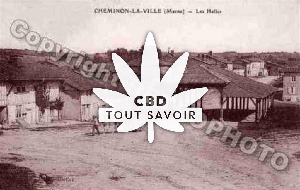 Village à Cheminon avec feuille Cannabis CBD