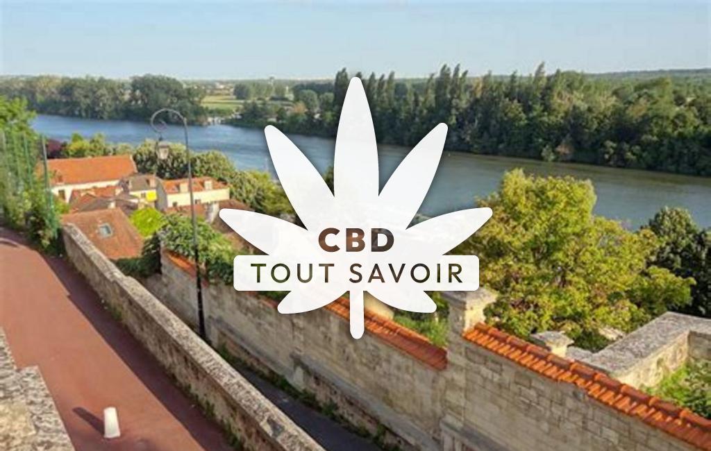 Village à Conflans-sur-Seine avec feuille Cannabis CBD