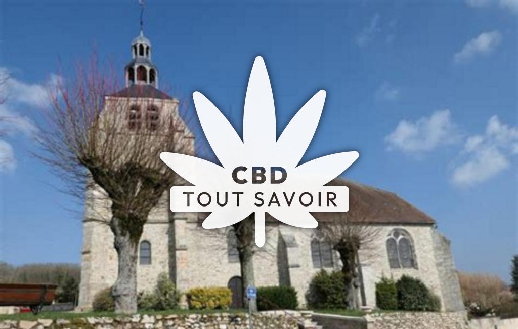 Village à Montgenost avec feuille Cannabis CBD