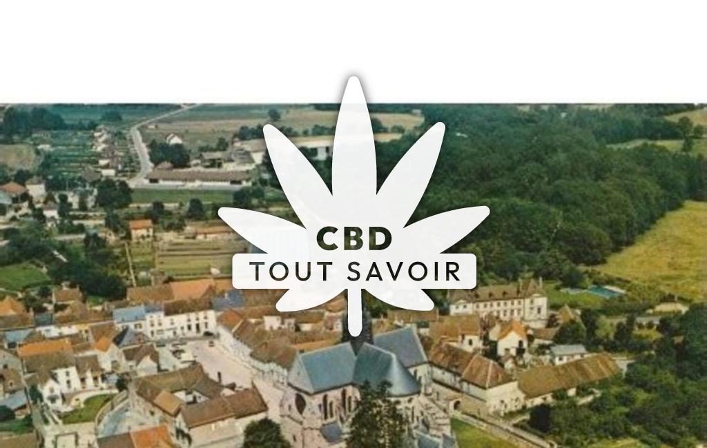 Village à Orbais-l'Abbaye avec feuille Cannabis CBD