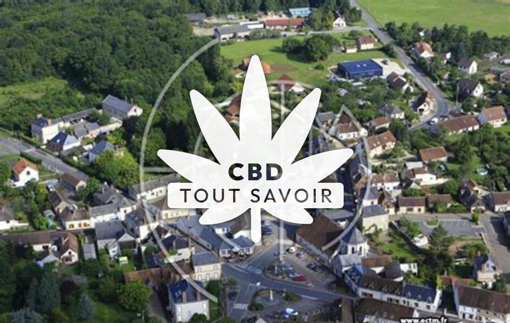 Village à Changy avec feuille Cannabis CBD