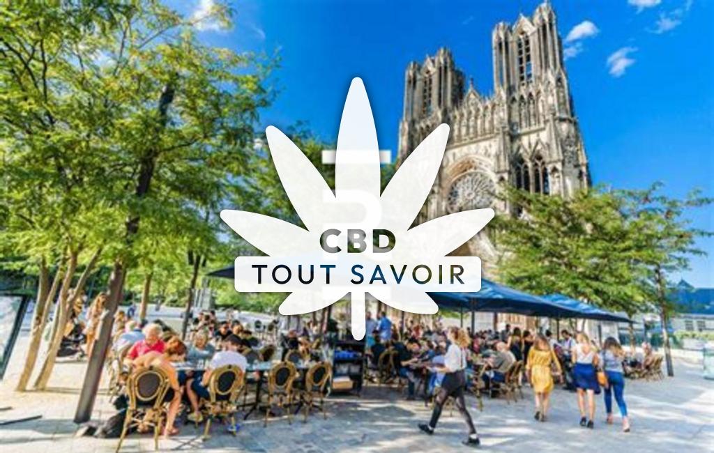Village à Reims-la-Brulee avec feuille Cannabis CBD