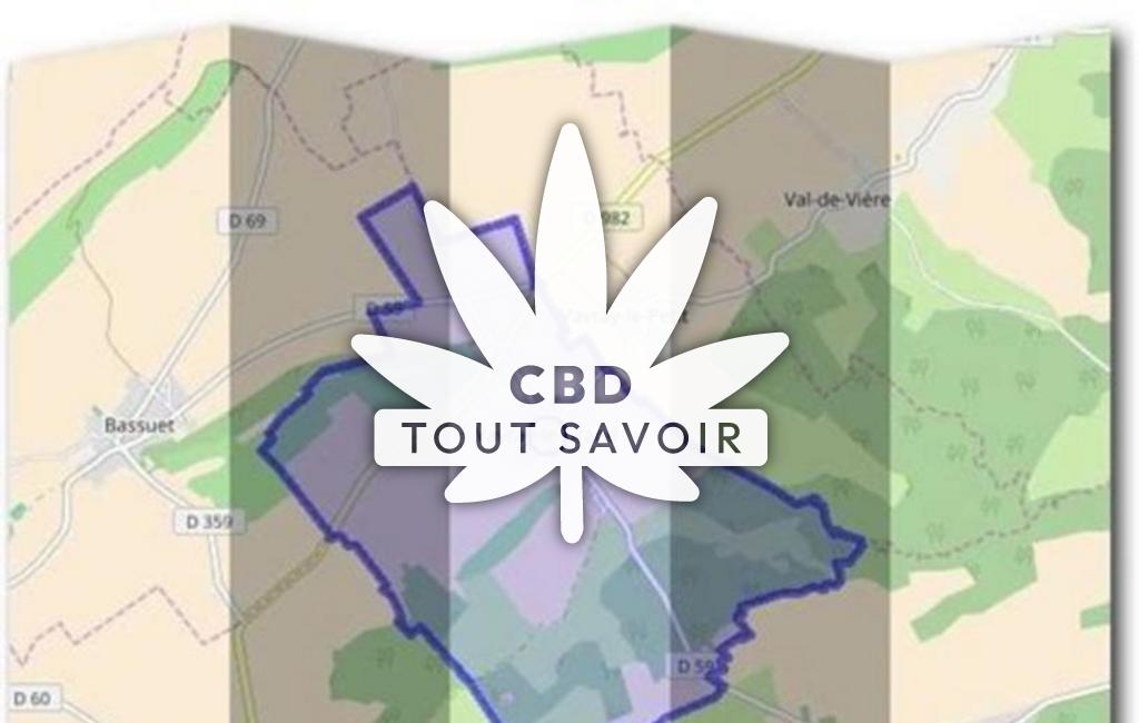 Village à Vavray-le-Grand avec feuille Cannabis CBD