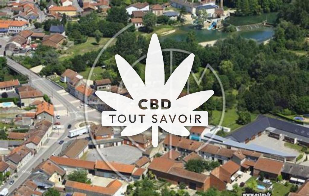 Village à Vitry-en-Perthois avec feuille Cannabis CBD