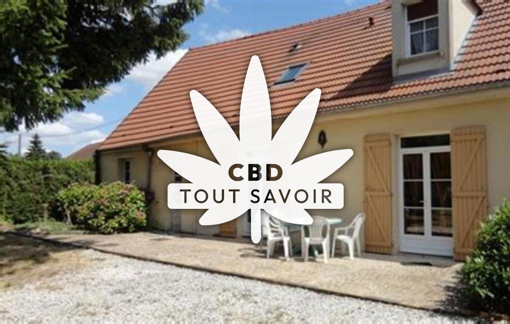 Village à Saint-Bon avec feuille Cannabis CBD