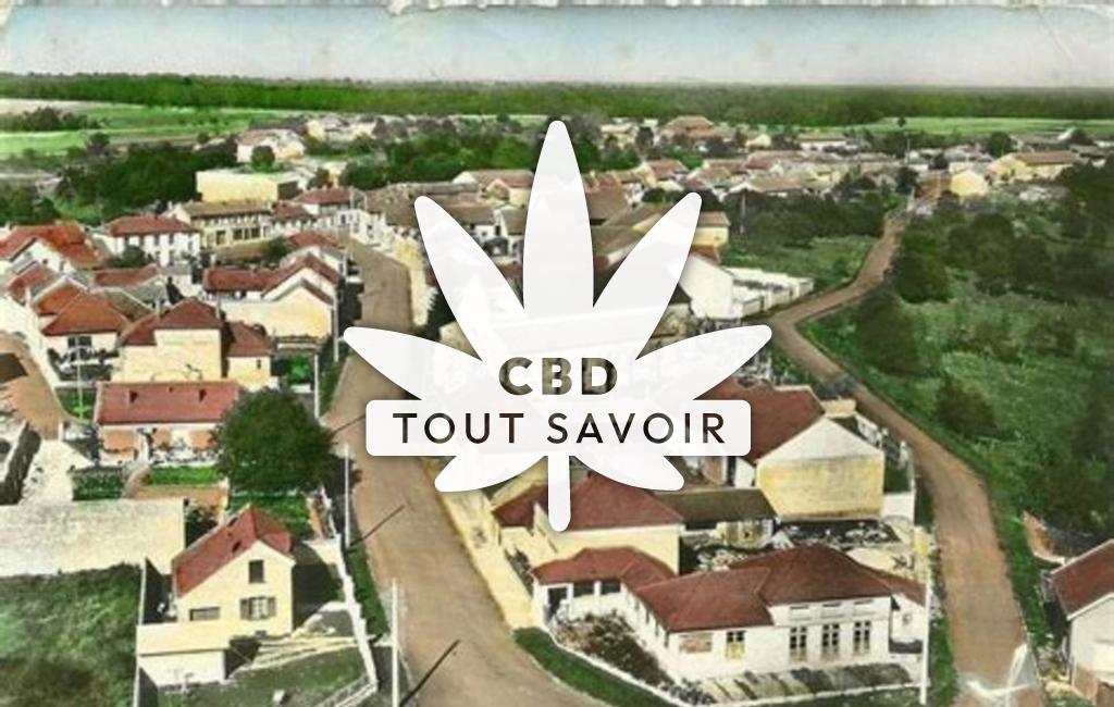 Village à Charmont avec feuille Cannabis CBD