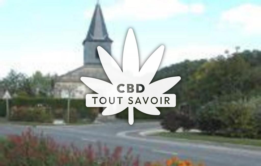 Village à Contault avec feuille Cannabis CBD