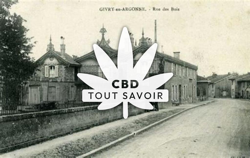 Village à Givry-en-Argonne avec feuille Cannabis CBD